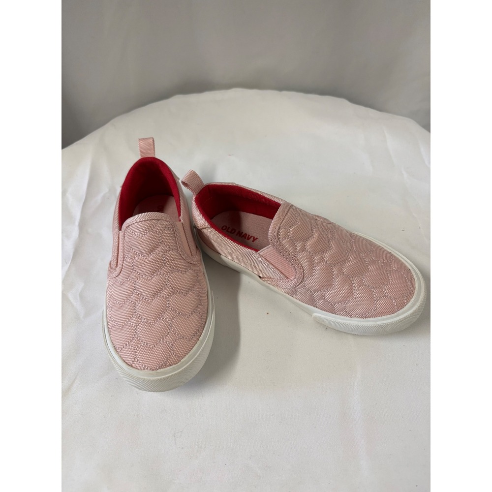 Old Navy Kids Pink Quilted Heart Slip On‎ Sneakers Size 8 Toddler